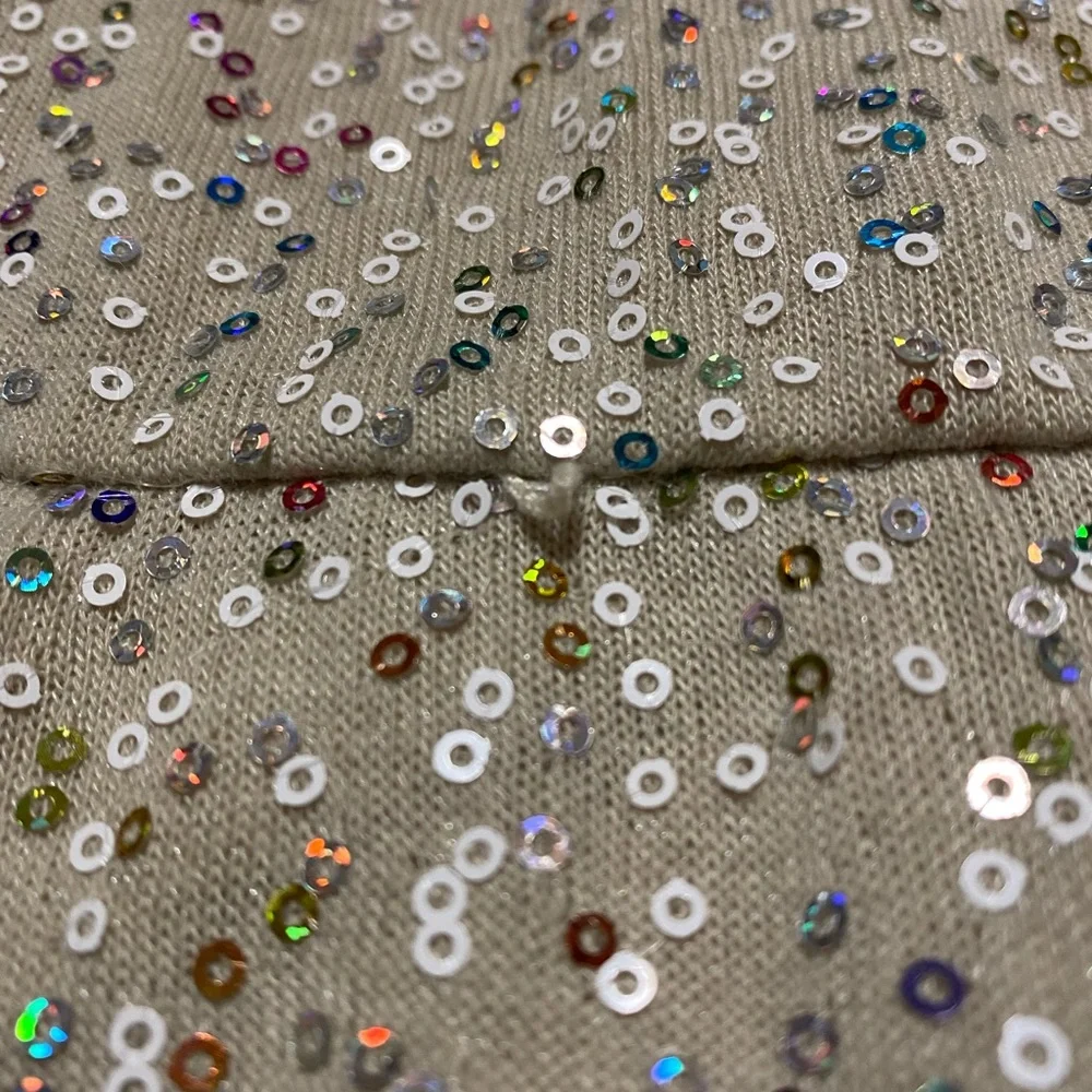 As U Wish Sequin Dress Skater Fit And Flare Multicolor Lined Short Sleeve